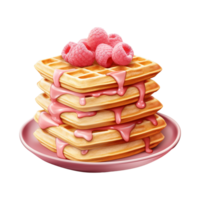 AI generated Stack of Pancakes with Raspberry. AI Generated Image png