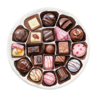 ai gerado chocolates em uma placa. ai gerado imagem png