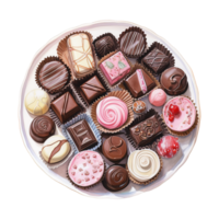 ai gerado chocolates em uma placa. ai gerado imagem png