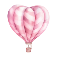 AI generated Hot Air Balloon with a Heart Shaped Balloon. AI generated image png