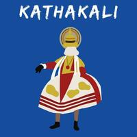 vector ilustración de Kathakali clásico indio danza