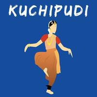 vector ilustración de kuchipudi clásico indio danza