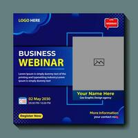 New live business webinar Conference invitation and social media post with neon light effect template design for Marketing Strategies Abstract background Business webinar invitation design. vector