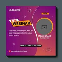 New live business webinar Conference invitation and social media post template design for Marketing Strategies Abstract background Business webinar invitation design vector