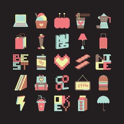Happy Valentine's Day Collection Vector Design.
