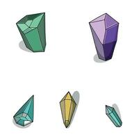 Crystal doodles. Hand drawn gemstones. Astrology ans mistety items vector