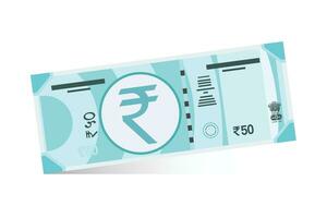 Indian 50 rupee currency note vector illustration