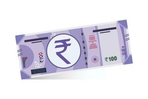 Indian 100 rupee currency note vector illustration
