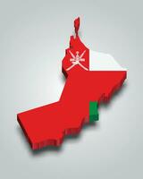 Oman 3d map with flag vector