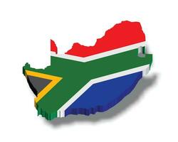 South Africa 3d map with flag vector