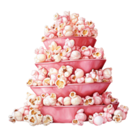 AI generated Popcorn Bucket with Pink Popcorn. AI Generated Image png