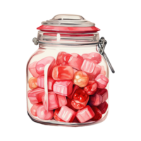 AI generated Jar Filled with Pink Candies. AI Generated Image png