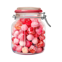 AI generated Jar Filled with Pink Candies. AI Generated Image png