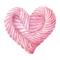 AI generated Pink Heart Shaped Yarn. AI Generated Image png