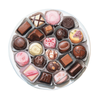 ai gegenereerd chocolaatjes Aan een bord. ai gegenereerd beeld png