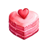 AI generated Piece of Cake with a Heart. AI Generated Image png