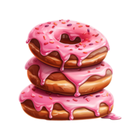 AI generated Pile of Adorable Donuts. AI Generated Image png