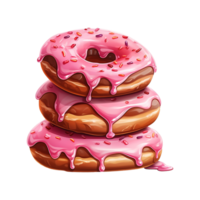 ai generado pila de adorable donas ai generado imagen png