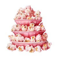 AI generated Popcorn Bucket with Pink Popcorn. AI Generated Image png