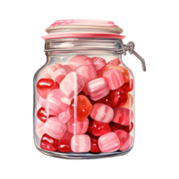 AI generated Jar Filled with Pink Candies. AI Generated Image png