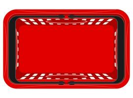 plastic shopping basket for the store stock vector illustration isolated on white background