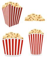 popcorn in striped cardboard package stock vector illustration isolated on white background