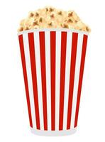 popcorn in striped cardboard package stock vector illustration isolated on white background