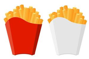 french fries in carton pack stock vector illustration isolated on white background