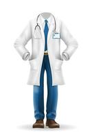 médico en un túnica, uniforme, trabajo ropa vector ilustración aislado en blanco antecedentes