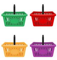 plastic shopping basket for the store stock vector illustration isolated on white background