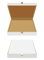 box package for big round pizza with cheese tomato salami olive champignon onion stock vector illustration isolated on white background