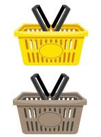 plastic shopping basket for the store stock vector illustration isolated on white background