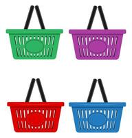 plastic shopping basket for the store stock vector illustration isolated on white background