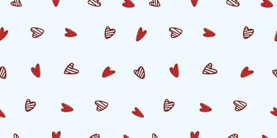 Seamless pattern for Valentine's Day with heart and love elements on a white background. Vector doodle theme set, romance for cards, banners, flyers, invitation, blog, wrapping paper, prints.