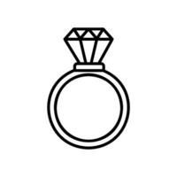 Icon of diamond ring for jewellery vector