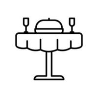Icon of dinner table with meals and drinks vector