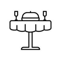 Icon of dinner table with meals and drinks vector