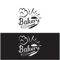 panadería logo Insignia retro vector ilustracion.para cupcake,panadería.pastel Clásico tipografía logo diseño.