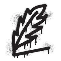 Quill graffiti drawn with black sprsy paint vector