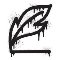 Quill graffiti drawn with black sprsy paint vector