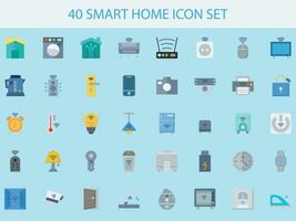 smart home icon set flat style for your web design vector