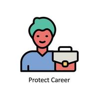 Protect career vector Filled outline icon style illustration. EPS 10 File