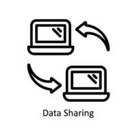 Data Sharing vector  outline icon style illustration. EPS 10 File