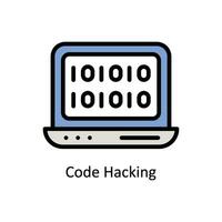 Code Hacking vector Filled outline icon style illustration. EPS 10 File