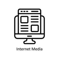 Internet Media vector  outline icon style illustration. EPS 10 File