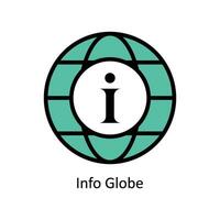 Info Globe vector Filled outline icon style illustration. EPS 10 File