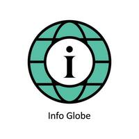 Info Globe vector Filled outline icon style illustration. EPS 10 File