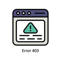 error 403 vector lleno contorno icono estilo ilustración. eps 10 archivo