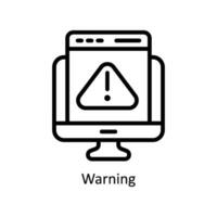 Warning vector  outline icon style illustration. EPS 10 File