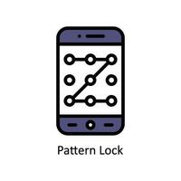 Pattern Lock vector Filled outline icon style illustration. EPS 10 File